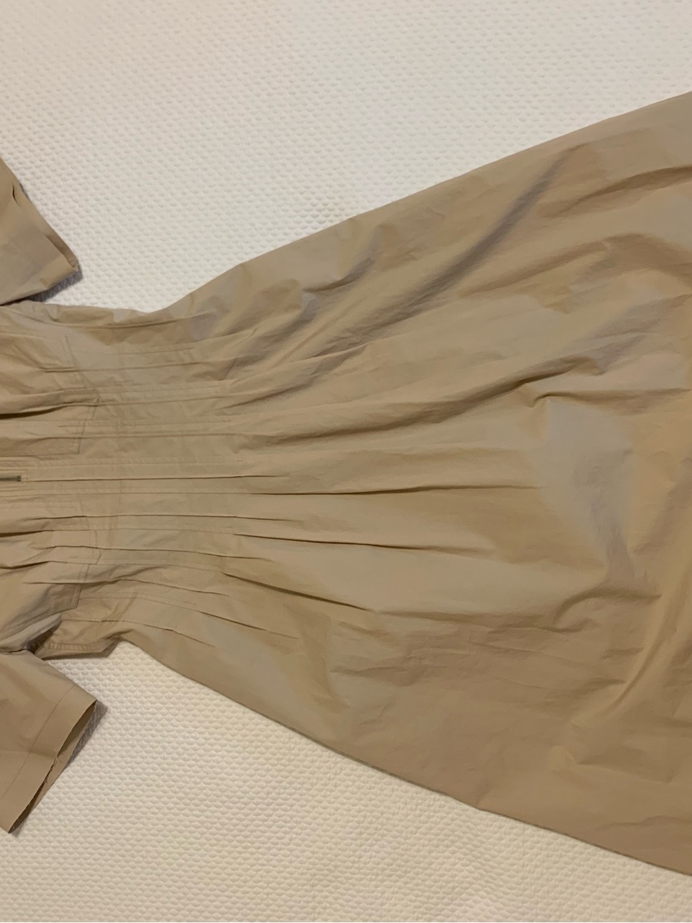 Tory Burch Taupe Midi Dress with Tailored Pleats